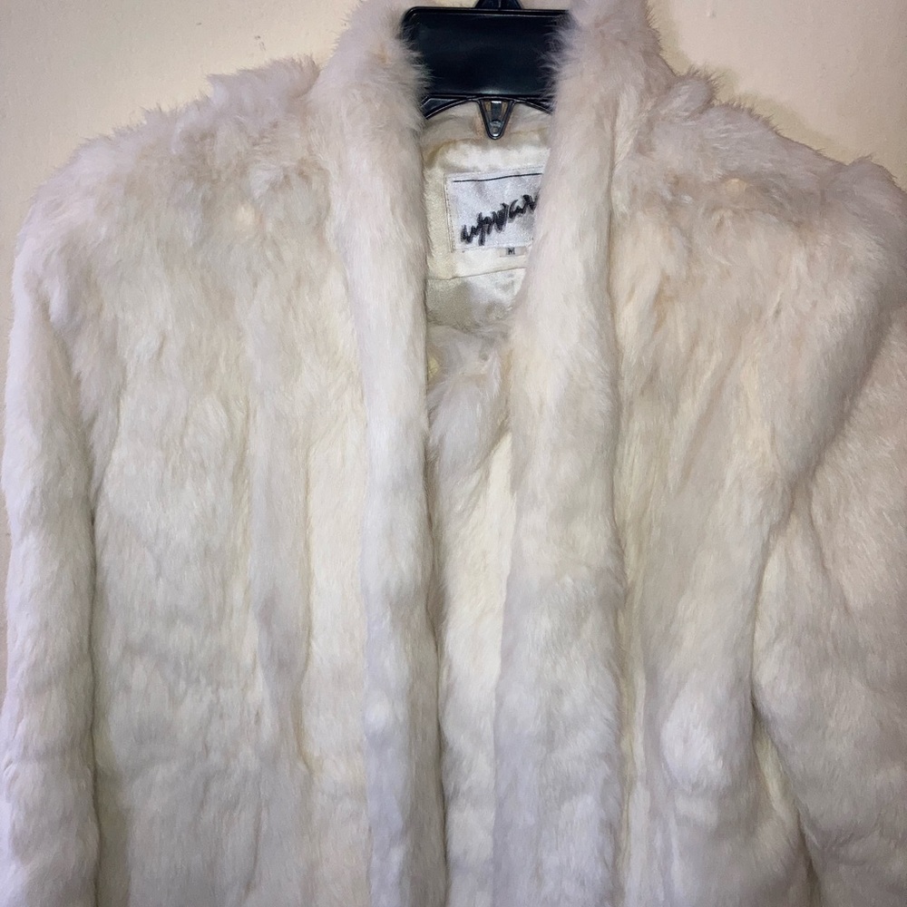 White Upward Fur Coat